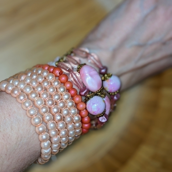 Pink Stone & Bead Bracelets Set - Picture 16 of 16
